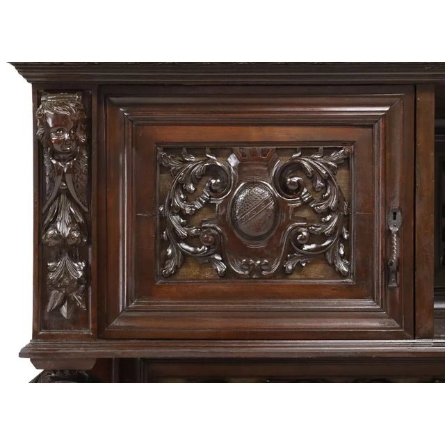 Early 19th Century Lions, Fine, Italian Ren Revival, Carved, Walnut, 1800s Antique Sideboard For Sale - Image 5 of 6
