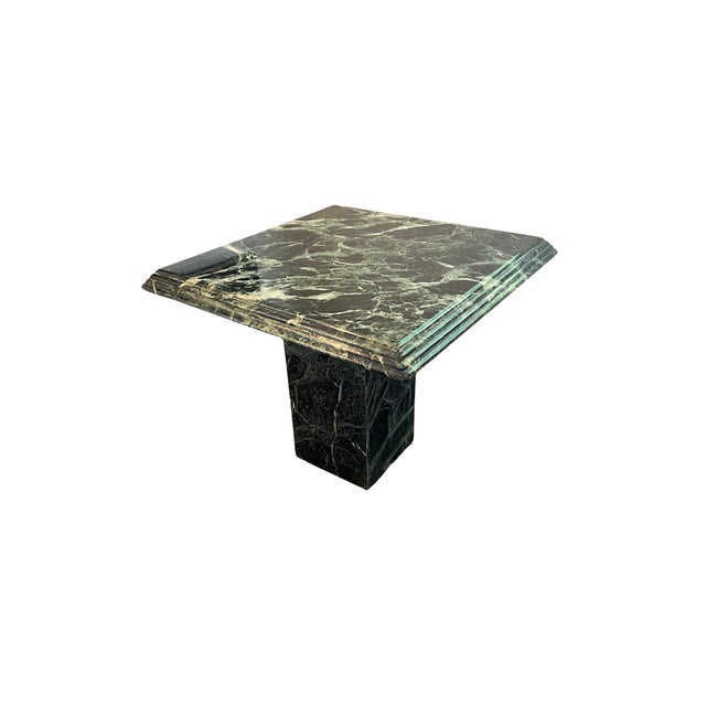 Stone Vintage Green Marble Pedestal Table - Sculptural Stone Side Table / End Table For Sale - Image 7 of 7