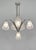 B. Morin & Degué A beautiful French 1925-1935 art deco chandelier in nickel plated solid brass holding 3 slip shades and 3...