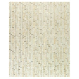 Contemporary Textural Wool, Silk and Leather Rug by Doris Leslie Blau For Sale