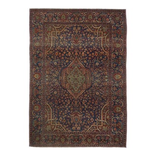 Antique Mohtasham Kashan Rug 4'2'' X 6'6'' For Sale