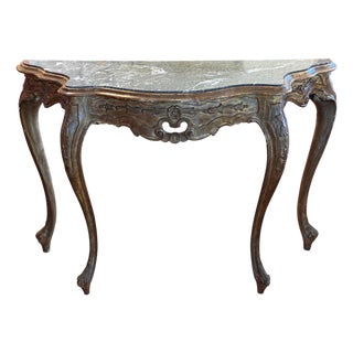 19th Century French Giltwood Console With Marble Top For Sale