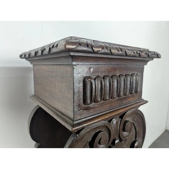 Italian Renaissance Style Walnut Selette For Sale - Image 6 of 10