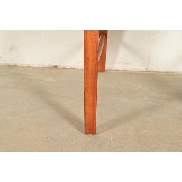 Stickley Style Arts & Crafts Teak and Cane Side Chairs or Dining Chairs, Pair For Sale - Image 9 of 13