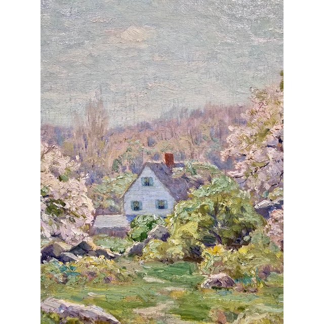 Melbourne Havelock Hardwick—Apple Blossoms at a New England Farm-Oil Painting For Sale - Image 9 of 13