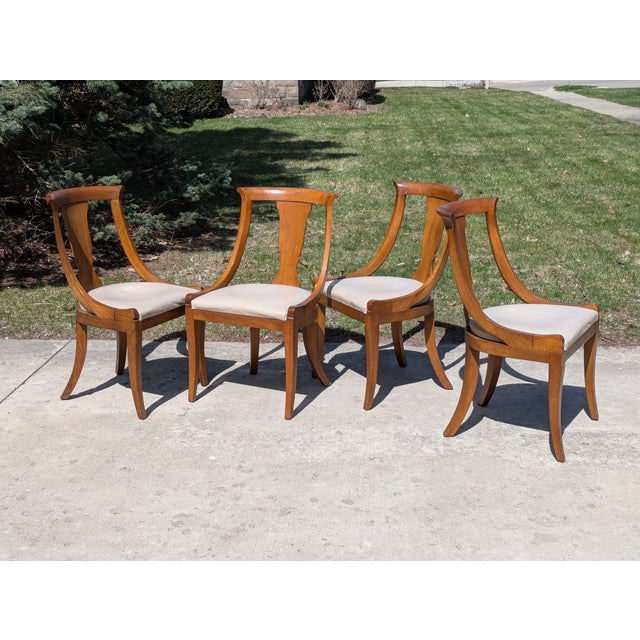 4 Mid 20th Century Baker Style Dining Chairs Regency Klismos Style For Sale - Image 10 of 10