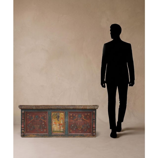 Alpine Painted Chest with Birds and Flower Vases For Sale - Image 4 of 15