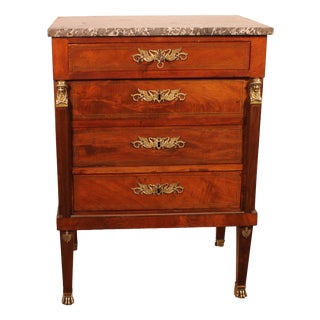 Small Empire Style Commode in Mahogany For Sale