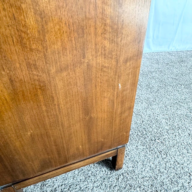 Mid Century Modern Burl Wood Highboy Dresser by Thomasville For Sale - Image 12 of 12