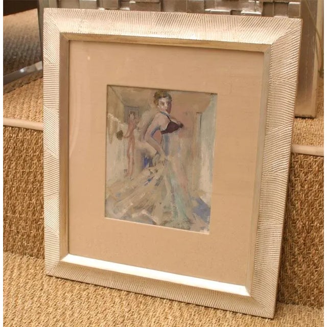 This vintage sensual one of a kind original work of art by Leo Engels is of the Art Deco period. It is a combination of...