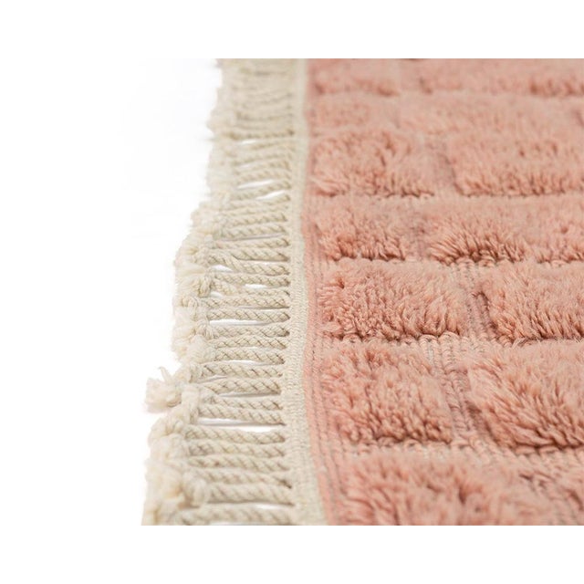 2020s Embossed Square Hand-Knotted Moroccan Wool Rug | 8'11" X 5'7" | One of a Kind For Sale - Image 5 of 8