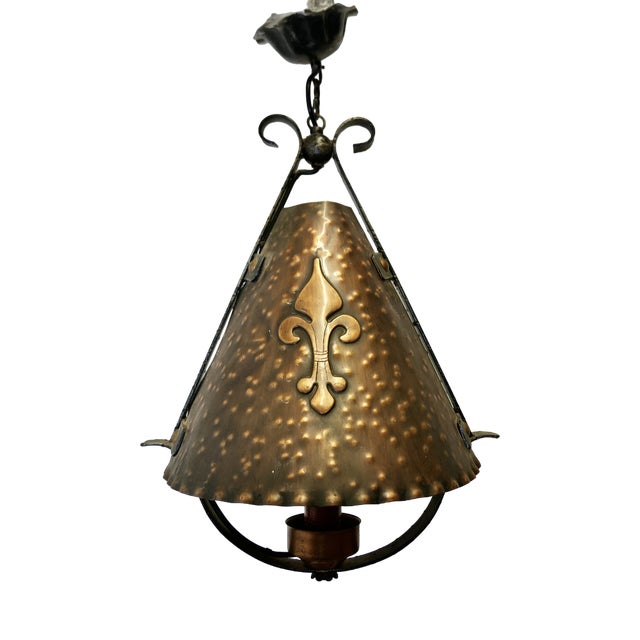 French Arts and Crafts Gothic Copper Lantern, 1890s For Sale