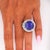 15.50 Carat Round Tanzanite & 1.50 Carat Diamond Double Halo 14k White Gold Ring, Size 6.5 For Sale - Image 10 of 10