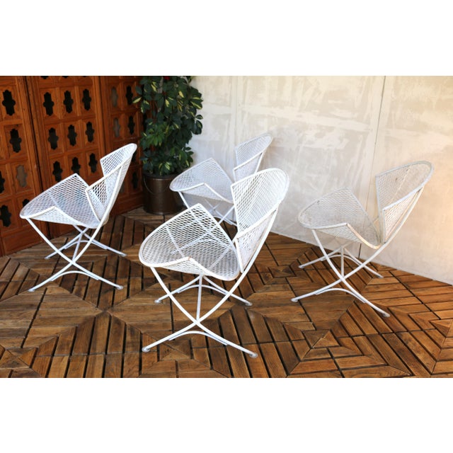 1950s Mid-Century Set of Four Wrought Iron Patio Chairs by Maurizio Tempestini for Salterini For Sale - Image 5 of 18