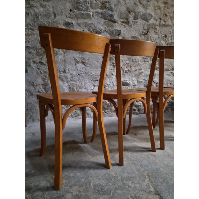 Mid-Century Modern Vintage Baumann Bistro Chairs, France, 1950s, Set of 6 For Sale - Image 3 of 18