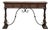 Mid Century Spanish Walnut Sofa Table ~ Console With Hand Forged Iron Stretcher For Sale