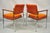 Vintage Mid Century Modern Orange Naugahyde Chrome Arm Chairs by Malibu - A Pair For Sale - Image 12 of 12