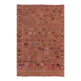 Turkish Brown Kilim Rug 3'1" X 4'6'' For Sale