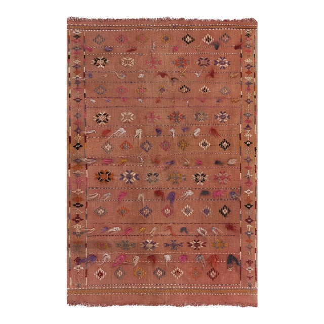 Turkish Brown Kilim Rug 3'1" X 4'6'' For Sale
