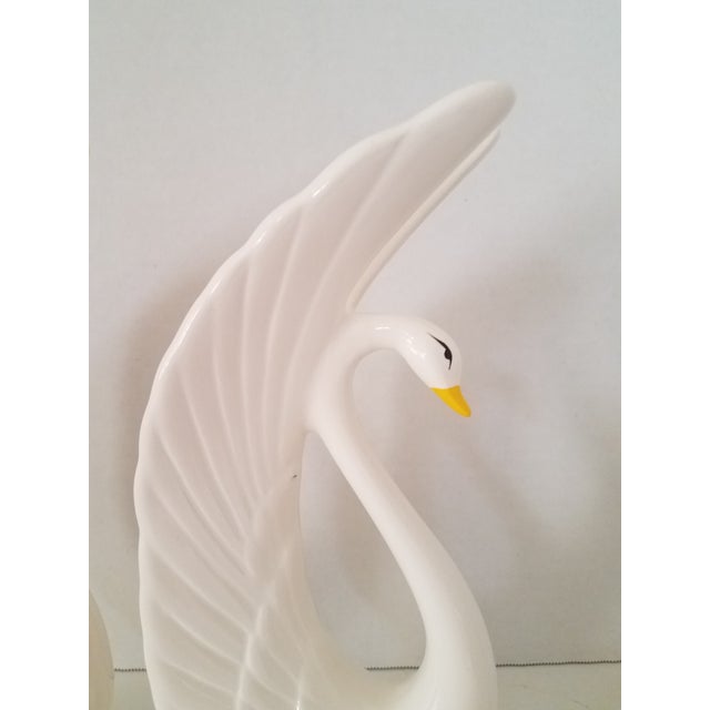 Vintage Porcelain Swan Figurines - a Pair For Sale - Image 4 of 8