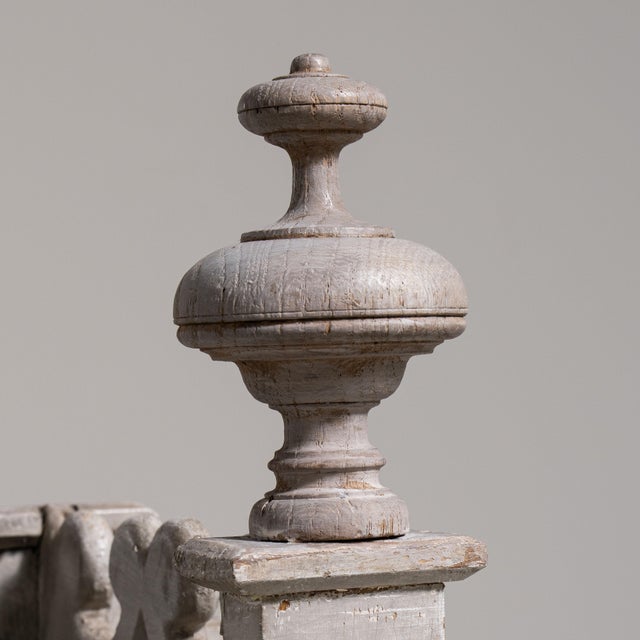19th Century France Gothic Antique White Wood Decorative Object For Sale - Image 14 of 15