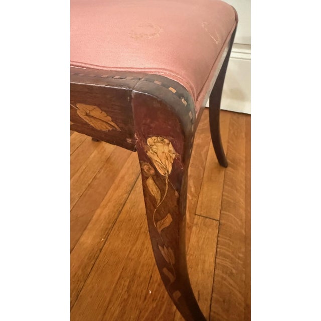 Late 19th Century Dutch Regency Satinwood & Mahogany Marquetry Side Chair For Sale - Image 9 of 11