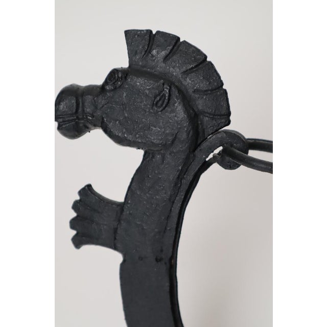 Wrought -Iron Vikinger Longboat Chandelier with Horse Head For Sale - Image 14 of 18