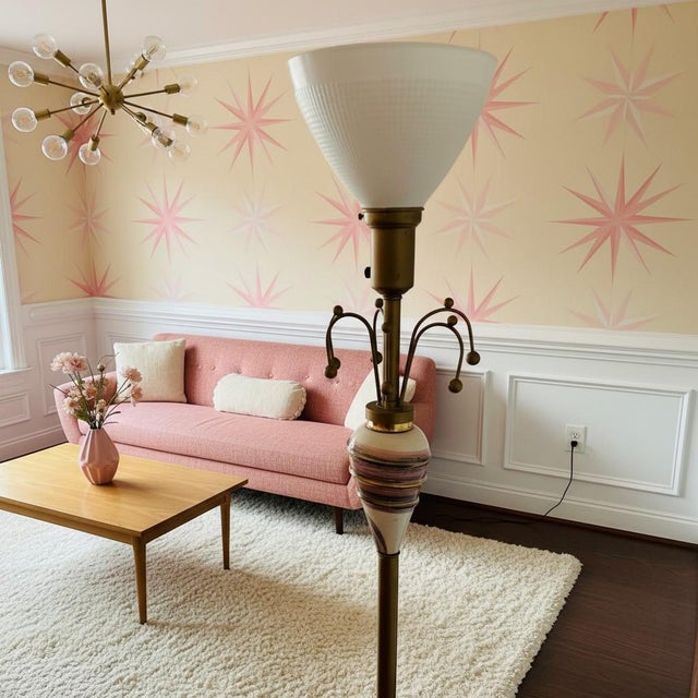 1950s Mid-Century Modern Atomic Sputnik Ceramic Floor Lamp For Sale - Image 6 of 11