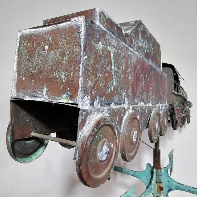 Vintage Copper Locomotive Train Weathervane For Sale - Image 9 of 12