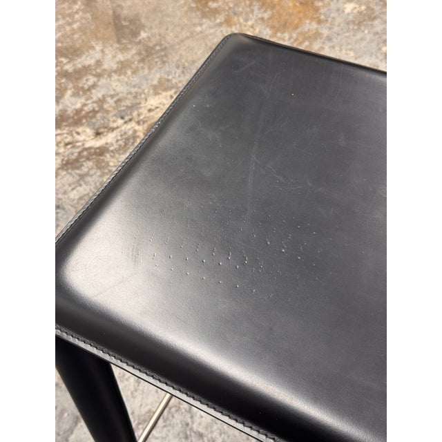 Frag for Design Within Reach Bottega Leather Counter Stools, Set of Six For Sale - Image 9 of 12
