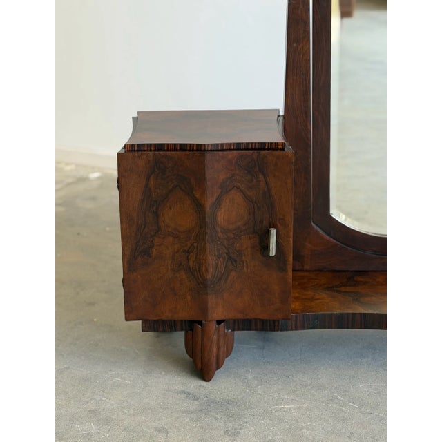 1940s 1940s Art Deco Ash Burl Veneer Vanity For Sale - Image 5 of 16