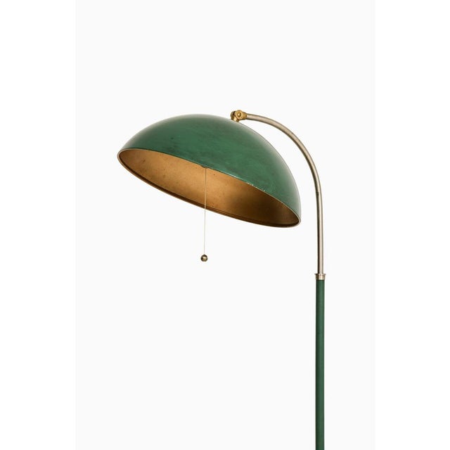 1930s Floor Lamp in Frame in White Metal and Green attributed to Harald Notini, 1930s For Sale - Image 5 of 11