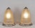 Art Deco Pair of 1920s French Art Deco Muller Freres Peach Frosted Glass & Nickeled Bronze Lamps For Sale - Image 3 of 11