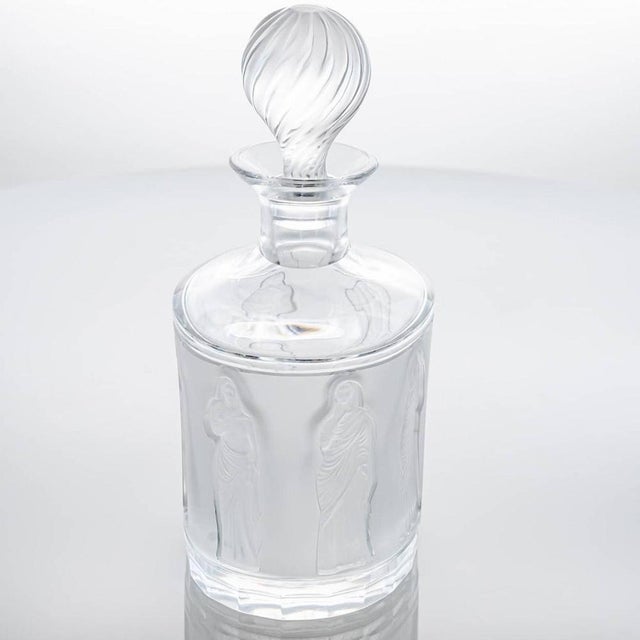 Glass Antique Women's Decanter in Crystal from Lalique, France, 1952 For Sale - Image 7 of 9
