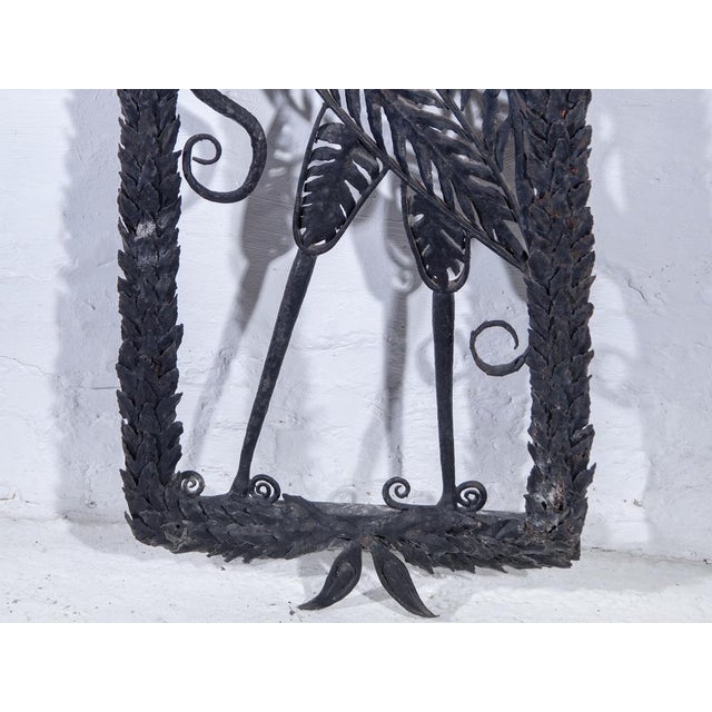 Art Deco Panels with Cranes and Lizards in Wrought Iron, Belgium, 1920, Set of 2 For Sale - Image 14 of 18