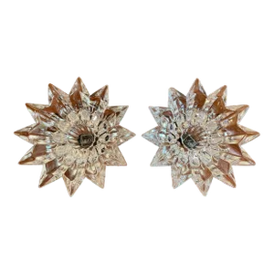 Mikasa "Bridgeton" Starburst Christmas Candle Holders a Pair