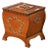 19th Century French Walnut Coal Scuttle With Brass Mounts and Zinc Liner For Sale