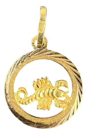 Vintage Italian 18k Yellow Gold Scorpio Zodiac Charm Pendant, 1960s