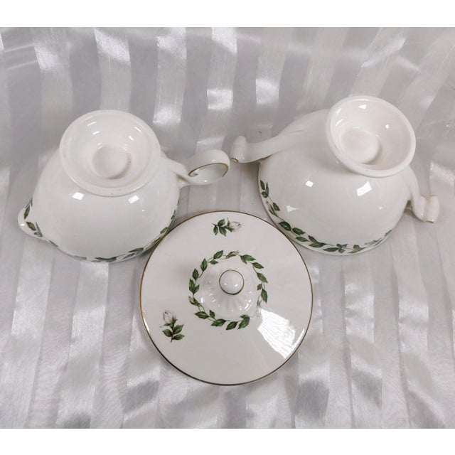 1950s Halls Teapot, Sugar Bowl and Creamer in Cameo Rose For Sale In San Francisco - Image 6 of 15
