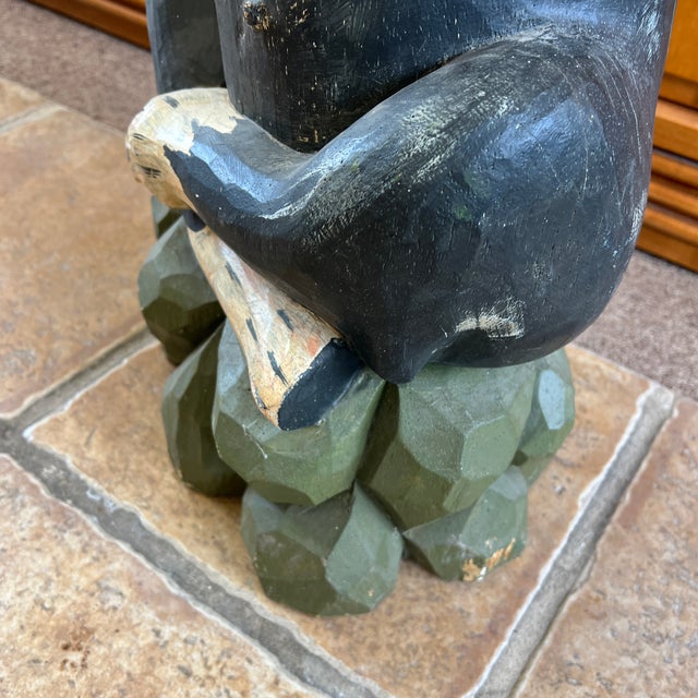 Folk Art Vintage Wood Carved Anthropomorphic Folk Art Pig For Sale - Image 3 of 11