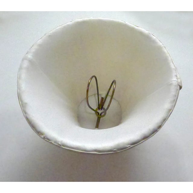 Handmade from off-white silk . Knife-pleated side folds with French-fold edges and candelabra clips.