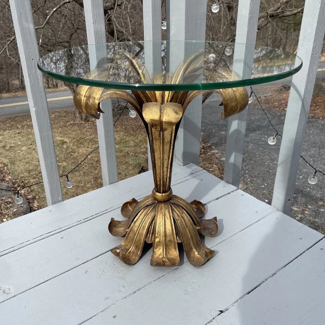 S. Salvadori Firenze Mid-Century Modern Gilt Regency Metal Italy Table Glass Top For Sale - Image 13 of 18