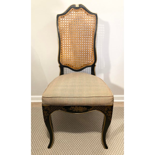 Drexel Heritage Black Lacquer Chinoiserie Louis XV Style Desk and Chair For Sale - Image 14 of 18