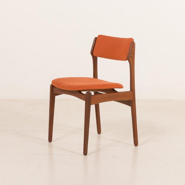Brown Vintage Danish Teak and Wool Chairs by Erik Buch, 1960s, Set of 4 For Sale - Image 8 of 18