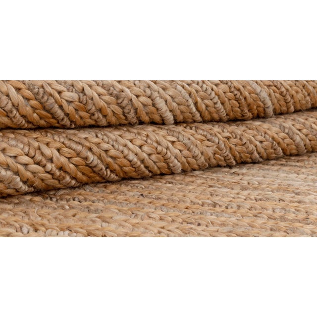 Premium Braided Hand Woven Jute Wool Rug 5x7 Ft. For Sale - Image 11 of 13