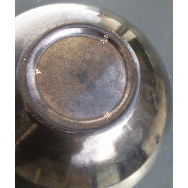 Copper Ceramic Metallic Glaze Bowl Circa 90s For Sale - Image 8 of 9