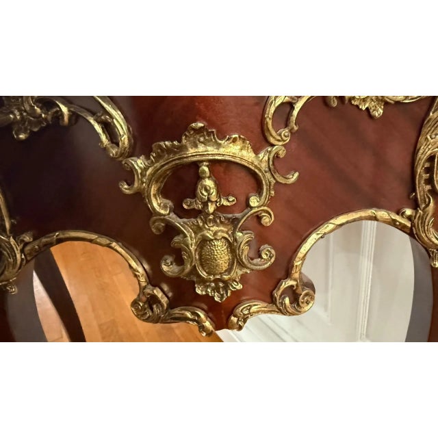 Mid 20th Century Louis XV Style Ormolu-Mounted Demilune Console Table For Sale - Image 13 of 16