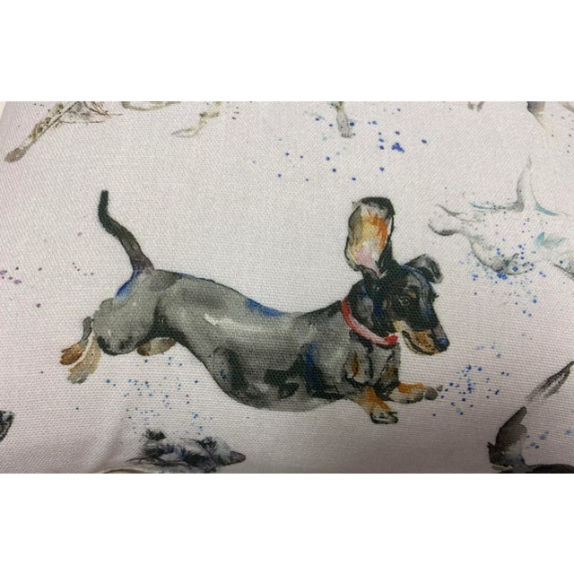 16"Square Pillow Depicting Gleeful Dogs of Various Breeds Engaging in Activities- Made in Uk. For Sale In Dallas - Image 6 of 10