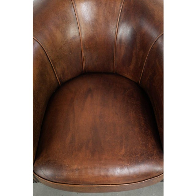 Vintage Sheepskin Club Armchair For Sale - Image 6 of 13