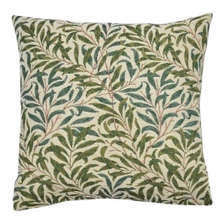 Willow Bough Green Tapestry Cushion With Feather Filler - 33x33cm (13"x13") For Sale